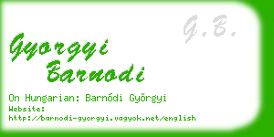 gyorgyi barnodi business card