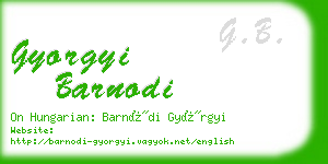 gyorgyi barnodi business card